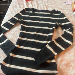 GAP Black and Cream Striped Sweater